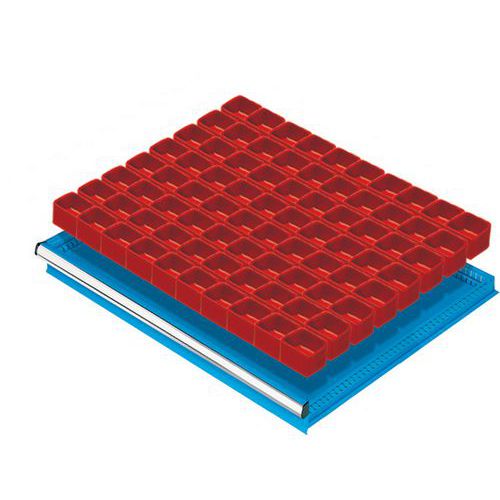 suddivisione cassetti h75mm  45X36U 80 vaschette 75x75mm,