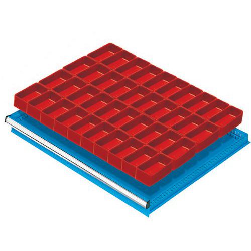 suddivisione cassetti h100mm  45X36U 40 vaschette 75x150mm,