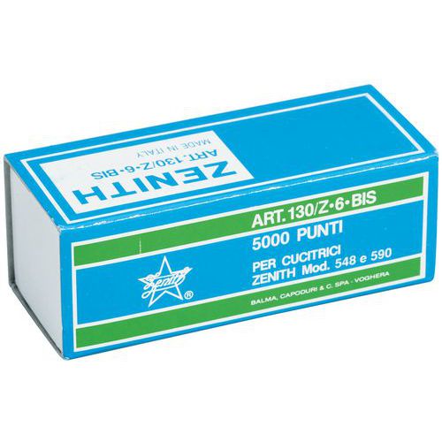 Scatola da 5000 punti metallici 6/6 Zenith,
