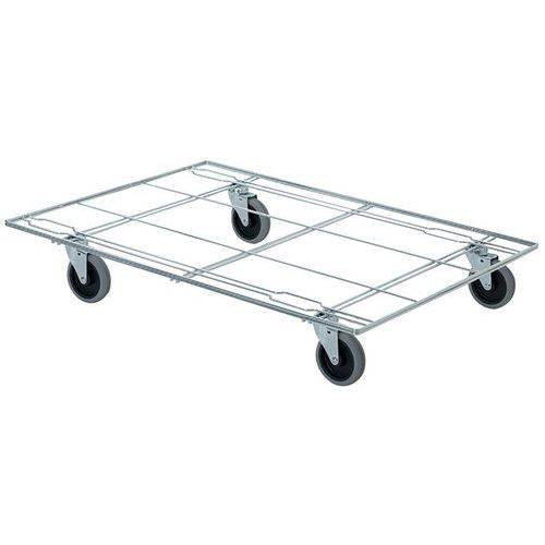 Base carrellata in filo d'acciaio contenitori Euronorm 600x400mm 200kg,