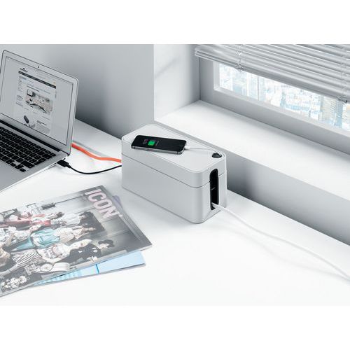 YAMAZAKI Home Web Cable Box - Scatola Organizzatrice Per Cavi Grigio - Foto 7