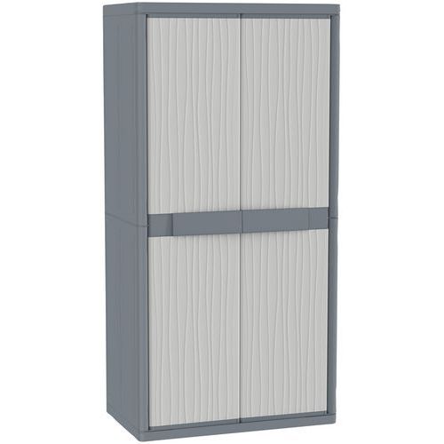 Armadio alto due ante divisorio 4 ripiani 3 piccoli 1 grande,