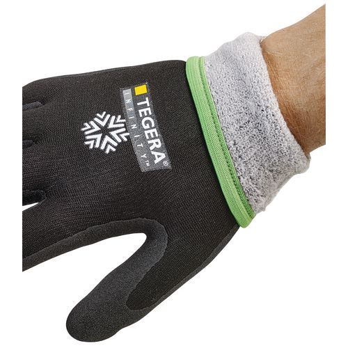 Guanti Da Lavoro Tegera 60716 In Nitrile Nero, Taglia 11 - Antiscivolo E Resistenti