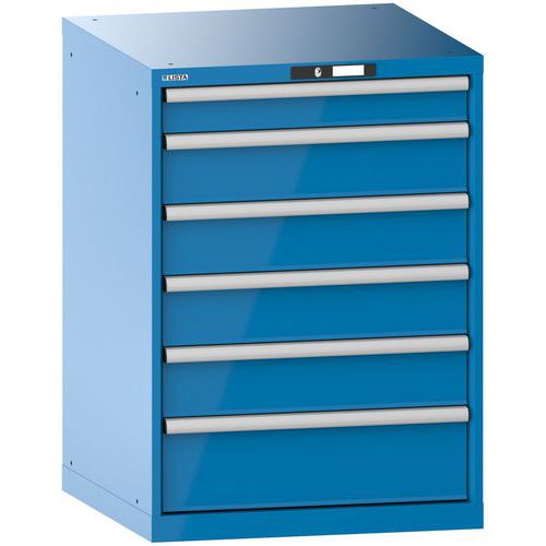 Armadio con 6 cassetti carico 75 kg LxP: 717 x 725 mm Con ch,