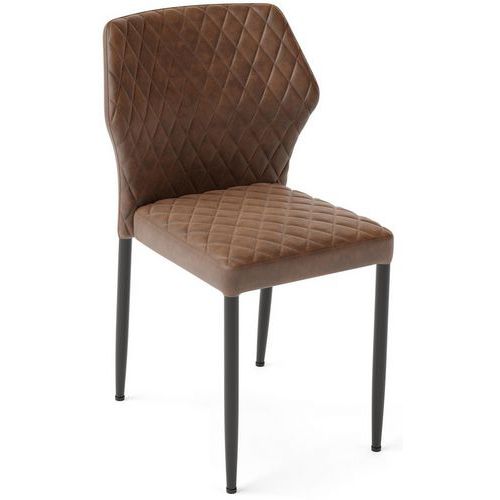 Sedia impilabile LOUIS cognac similpelle,