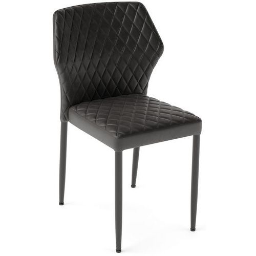 Sedia impilabile LOUIS nero similpelle,