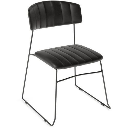 Sedia impilabile MUNDO nero similpelle,