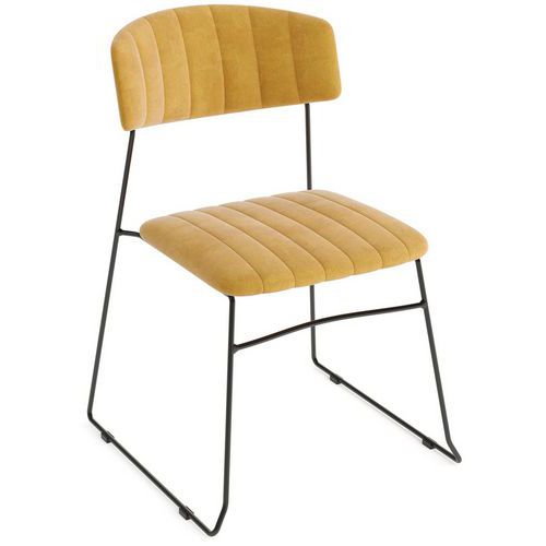 Sedia impilabile MUNDO giallo velluto,