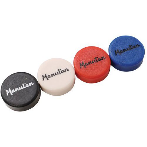 Magnete rotondo 20 mm con colori assortiti da 16 unità - Manutan,