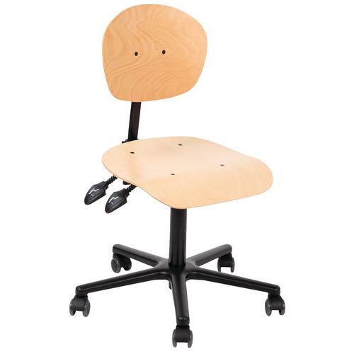 Sedia Bassa In Legno per Ufficio H 50 A 70 cm Rotelle,