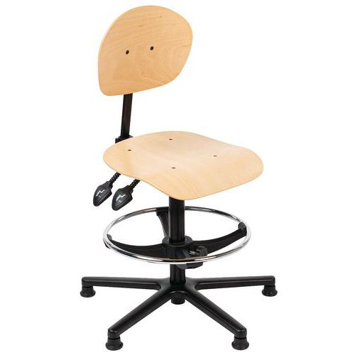 Sedia Alta In Legno Per ufficio H da 57 a 82 cm,