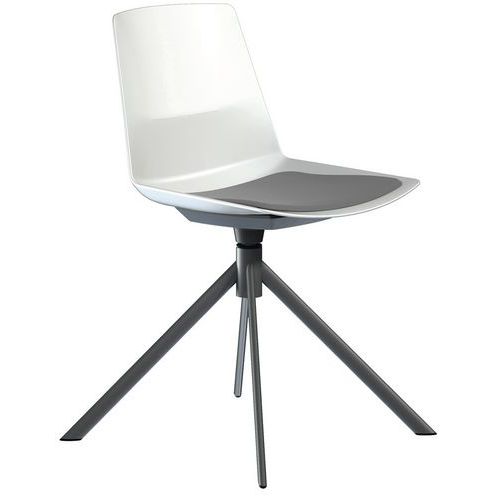 Sedia Clue piede girevole metallo grigio cuscino grigio,