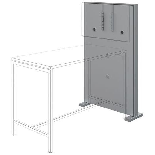 Mobile per schermo su ruote struttura colore grigio/pannelli colore grigio,