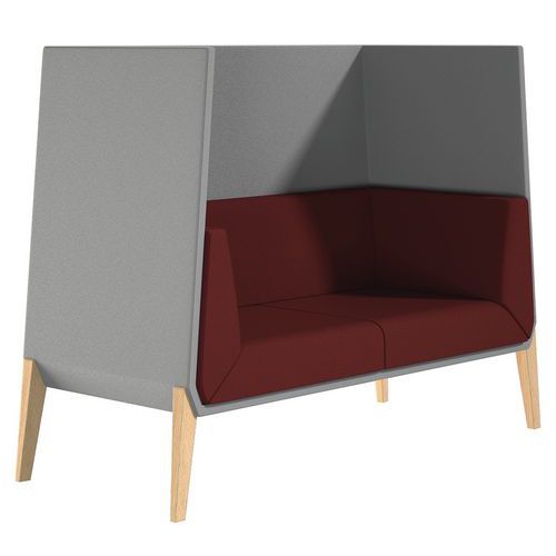 Divanetto alto Accord 2 posti-Bordeaux/Grigio-Quadrifoglio,