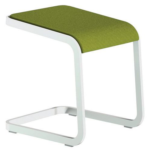 Sgabello basso C-Stool - Bianco e verde - Quadrifoglio,