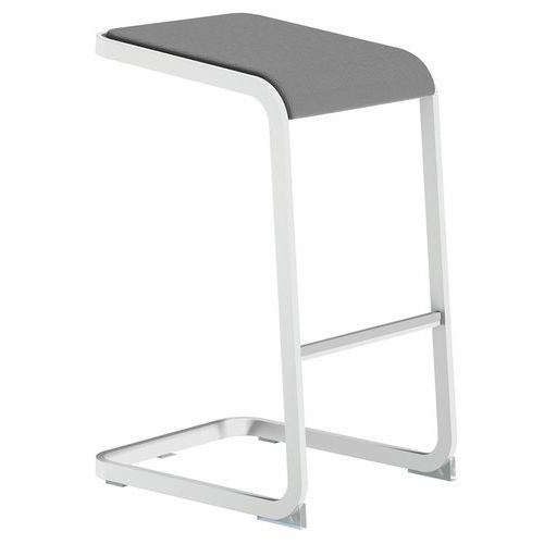 Sgabello alto C-Stool - Bianco e grigio - Quadrifoglio,