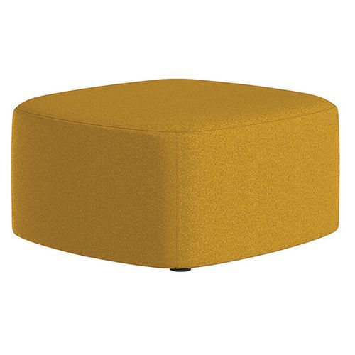 Pouf grande Abbey in tessuto giallo,