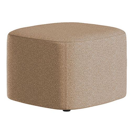 Pouf piccolo Abbey in tessuto beige,