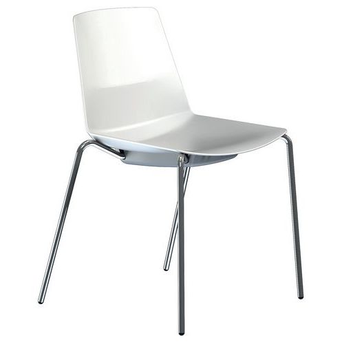 Sedia Clue struttura cromata scocca bianca senza cuscino,