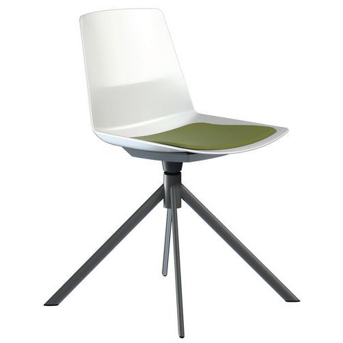 Sedia Clue piede girevole metallo grigio cuscino verde,