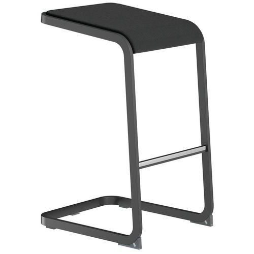 Sgabello alto C-Stool - Antracite e nero - Quadrifoglio,