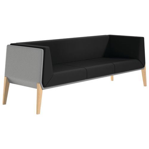 Divanetto alto Accord 3 posti - Nero/Grigio - Quadrifoglio,