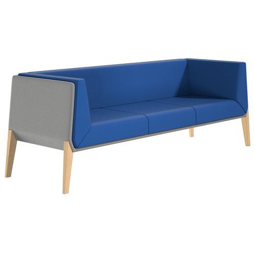 Divanetto Accord 3 posti - Blu/Grigio - Quadrifoglio,