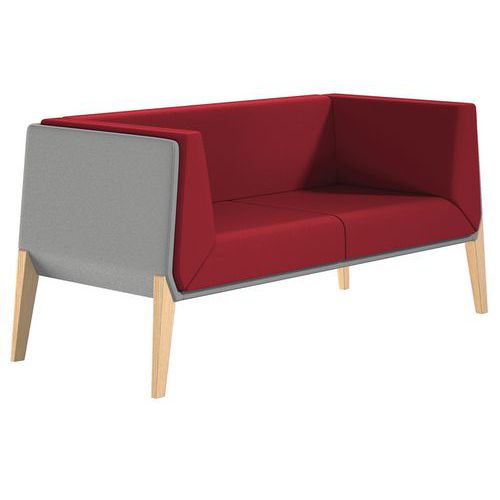 Divanetto Accord 2 posti - Rosso/Grigio - Quadrifoglio,