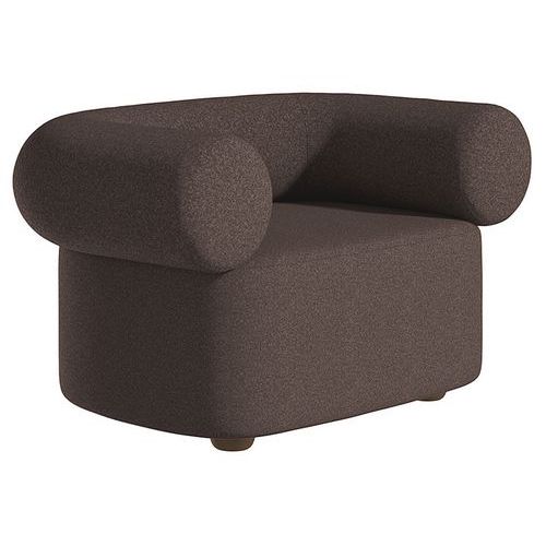 Divano Abbey 1 posto in tessuto marrone piedi antracite,