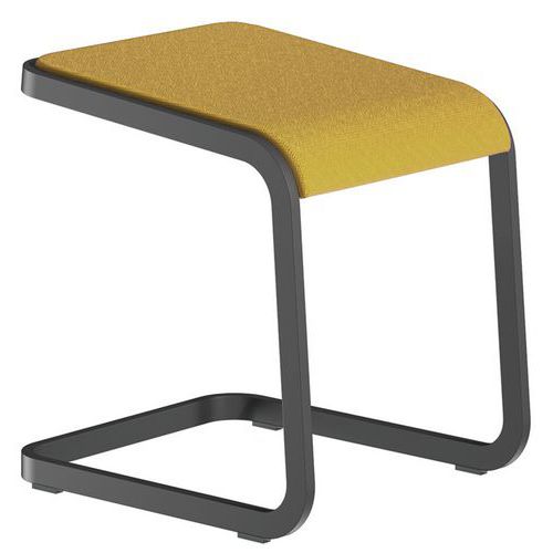 Sgabello basso C-Stool - Antracite e giallo - Quadrifoglio,