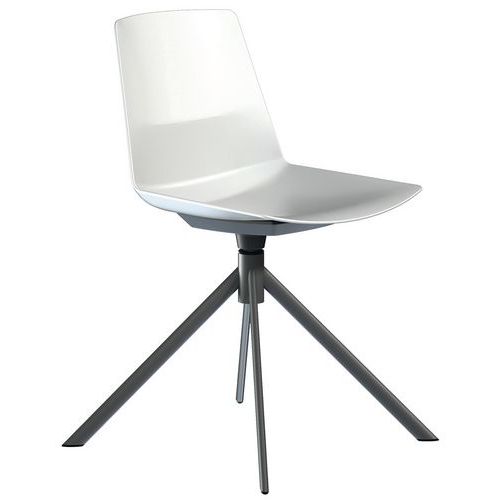 Sedia Clue piede girevole metallo grigio senza cuscino,