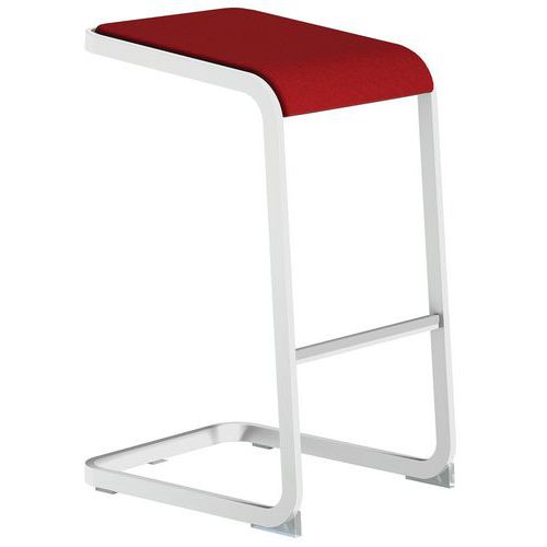 Sgabello alto C-Stool - Bianco e rosso - Quadrifoglio,
