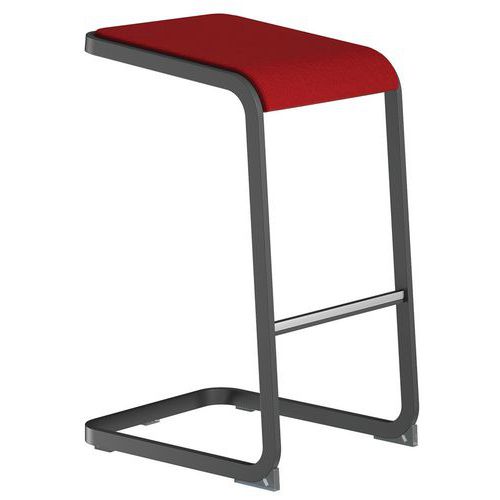 Sgabello alto C-Stool - Antracite e rosso - Quadrifoglio,