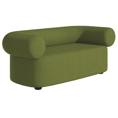 Divano Abbey 2 posti in tessuto verde piedi antracite,