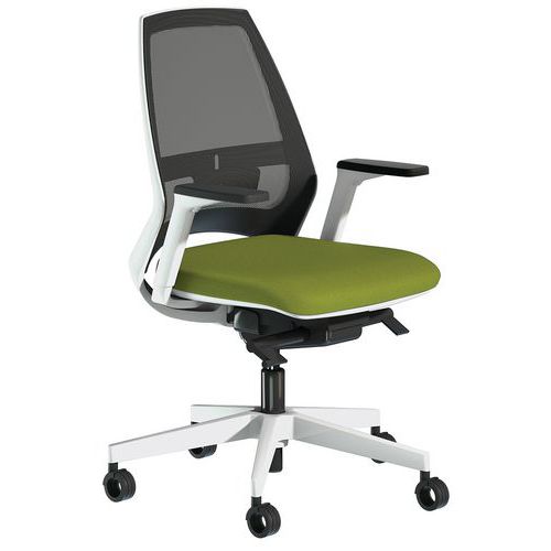 Sedia da ufficio Oxygen bracciolo 3D in rete verde,