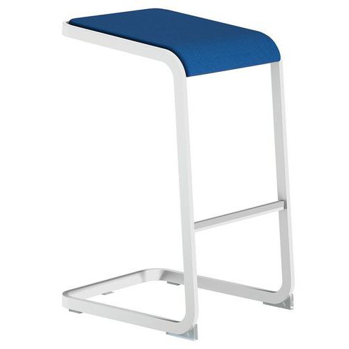 Sgabello alto C-Stool - Bianco e blu - Quadrifoglio,