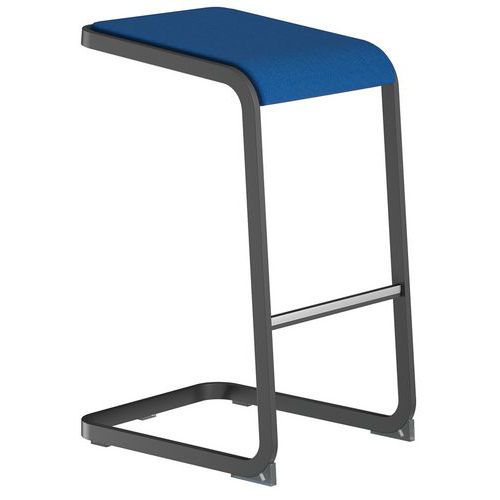 Sgabello alto C-Stool - Antracite e blu - Quadrifoglio,