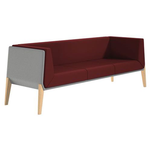 Divanetto Accord 3 posti - Bordeaux/Grigio - Quadrifoglio,