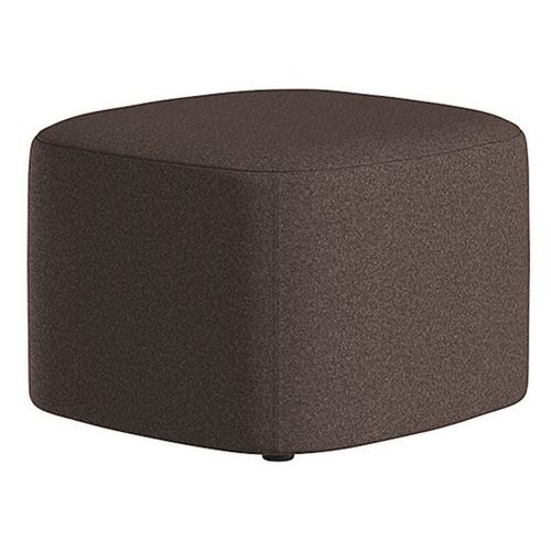 Pouf piccolo Abbey in tessuto marrone,