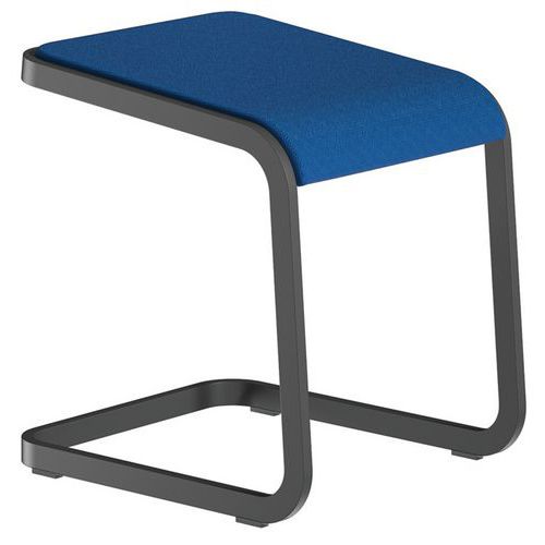 Sgabello basso C-Stool - Antracite e blu - Quadrifoglio,