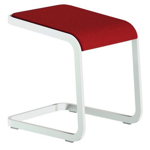 Sgabello basso C-Stool - Bianco e rosso - Quadrifoglio,