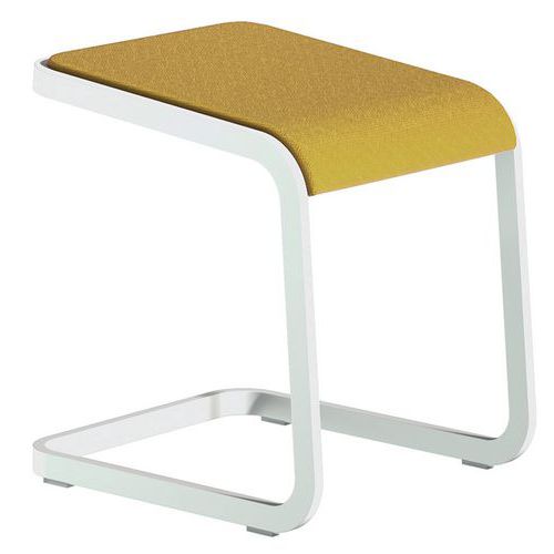 Sgabello basso C-Stool - Bianco e giallo - Quadrifoglio,