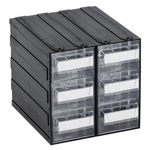 Blocco A Cassetti Trasparenti Corpo Nero TRASPARENTE,