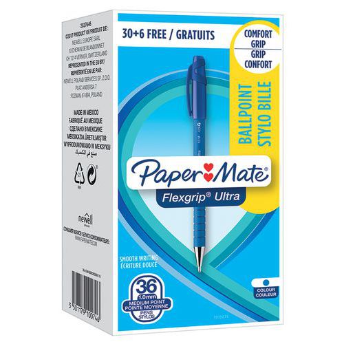 Penna a scatto Paper Mate Flexgrip Ultra punta 1,0 mm - Blu,