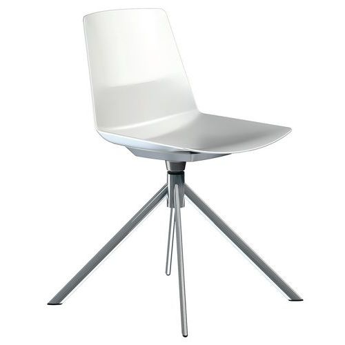 Sedia Clue piede girevole metallo cromato senza cuscino,