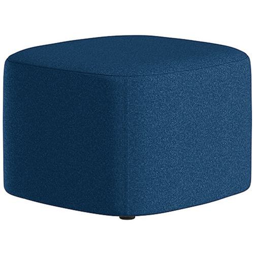 Pouf piccolo Abbey in tessuto blu,