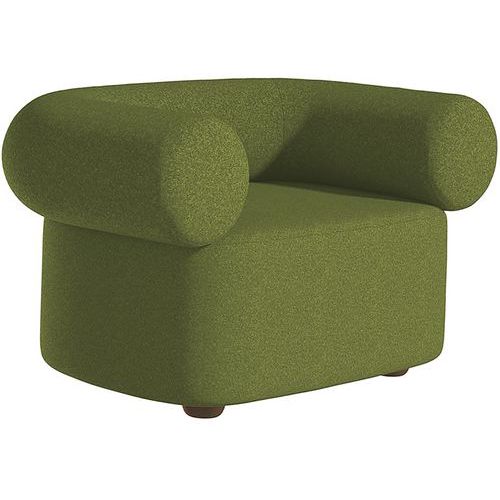 Divano Abbey 1 posto in tessuto verde piedi antracite,