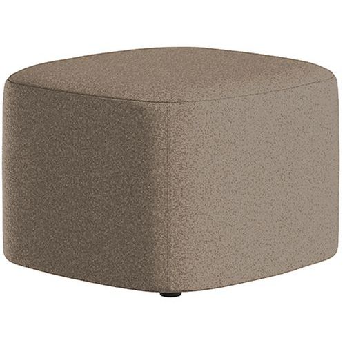 Pouf piccolo Abbey in tessuto grigio talpa,