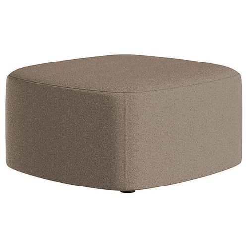 Pouf grande Abbey in tessuto grigio talpa,