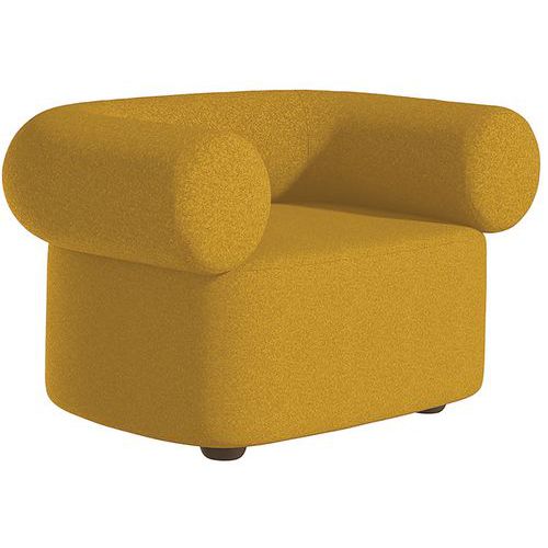 Divano Abbey 1 posto in tessuto giallo piedi antracite,